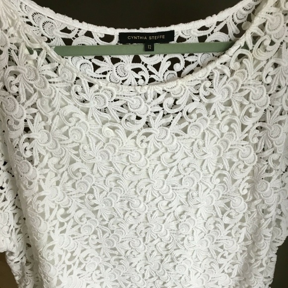 Cynthia Steffe White lace mini cocktail dress